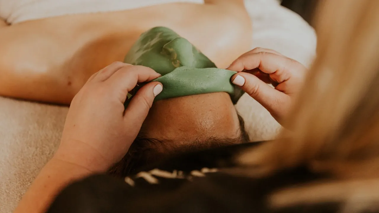 Bespoke facial mask removal in progress at Beau Skin Clinic